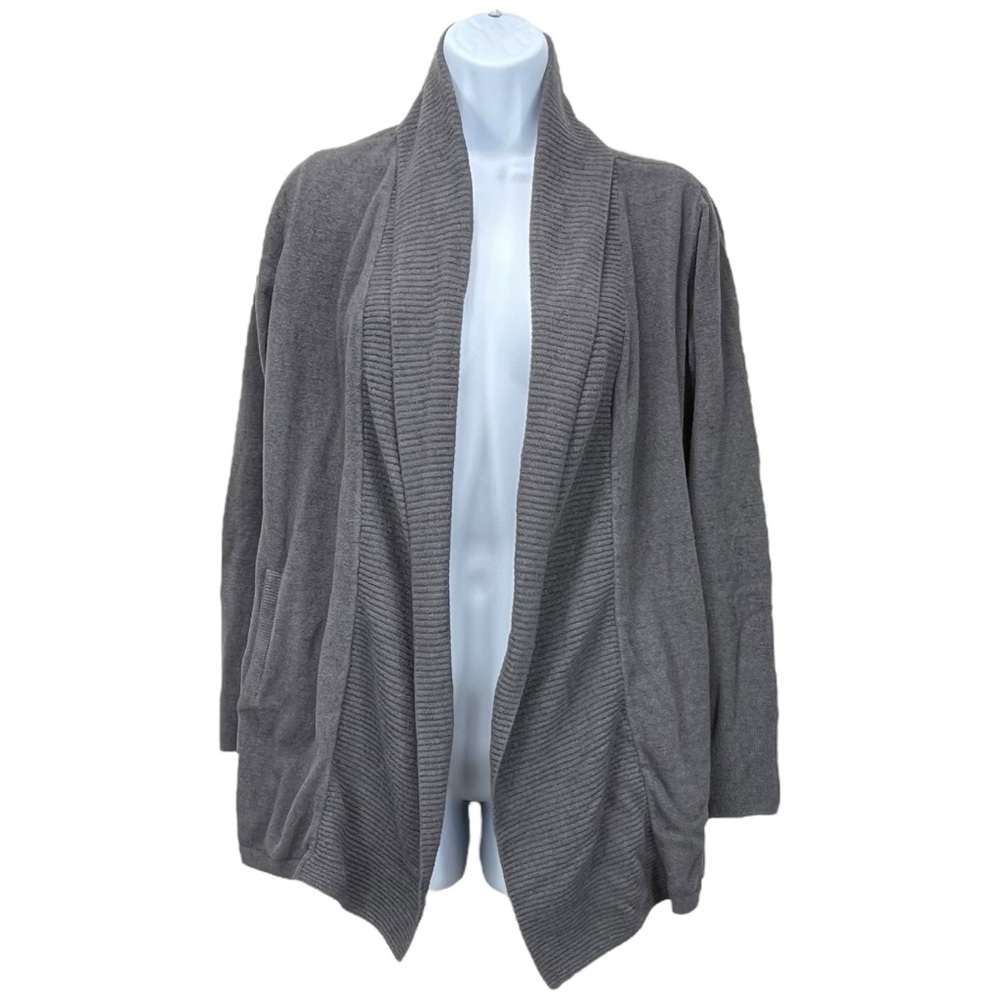 Barefoot Dreams Women Small Gray Belted CozyChic Lite Open Front Cardigan